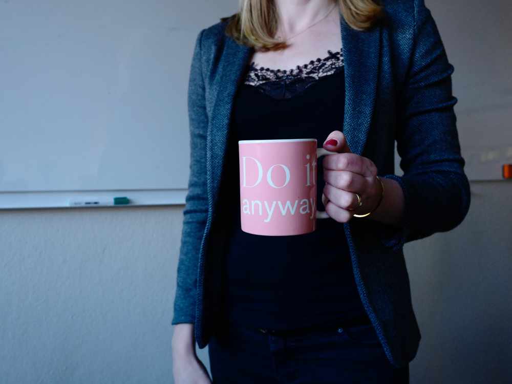 Woman with tea mug - Do it anyway
